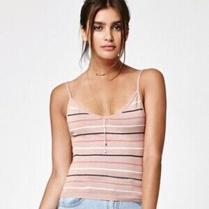 Kendall & Kylie Blush Pink Stripe Sweater Cami NWT Size Large